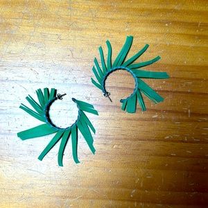 Handmade artisan feather earrings